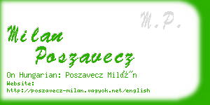 milan poszavecz business card